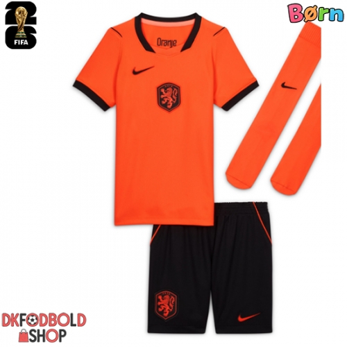 Holland Hjemmebanesæt Børn VM 2026 Kort ærmer (+ korte bukser)